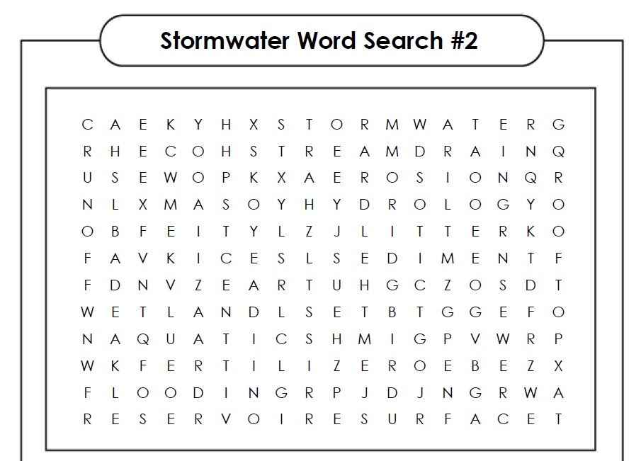 Stormwater Word Search