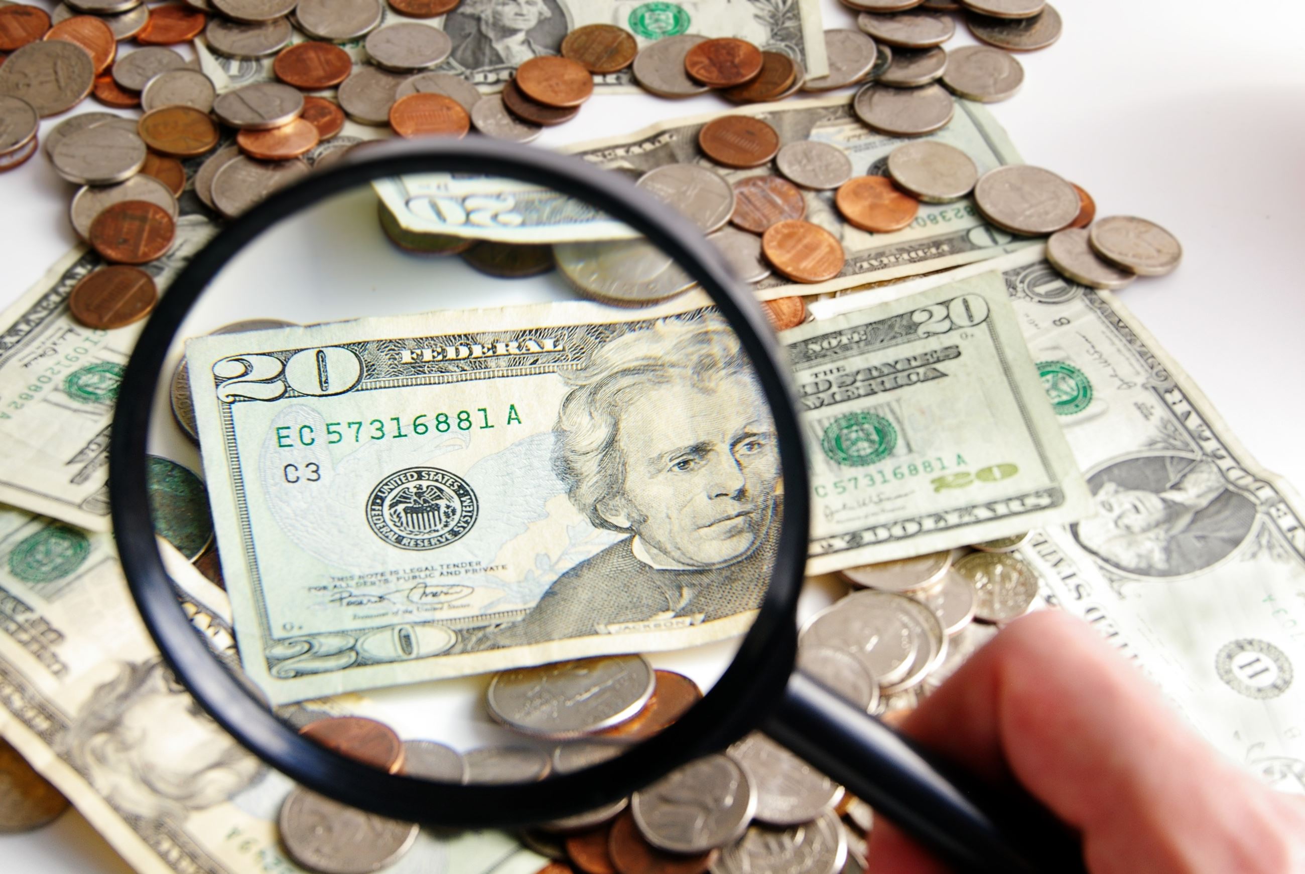 Image showing money and spy glass