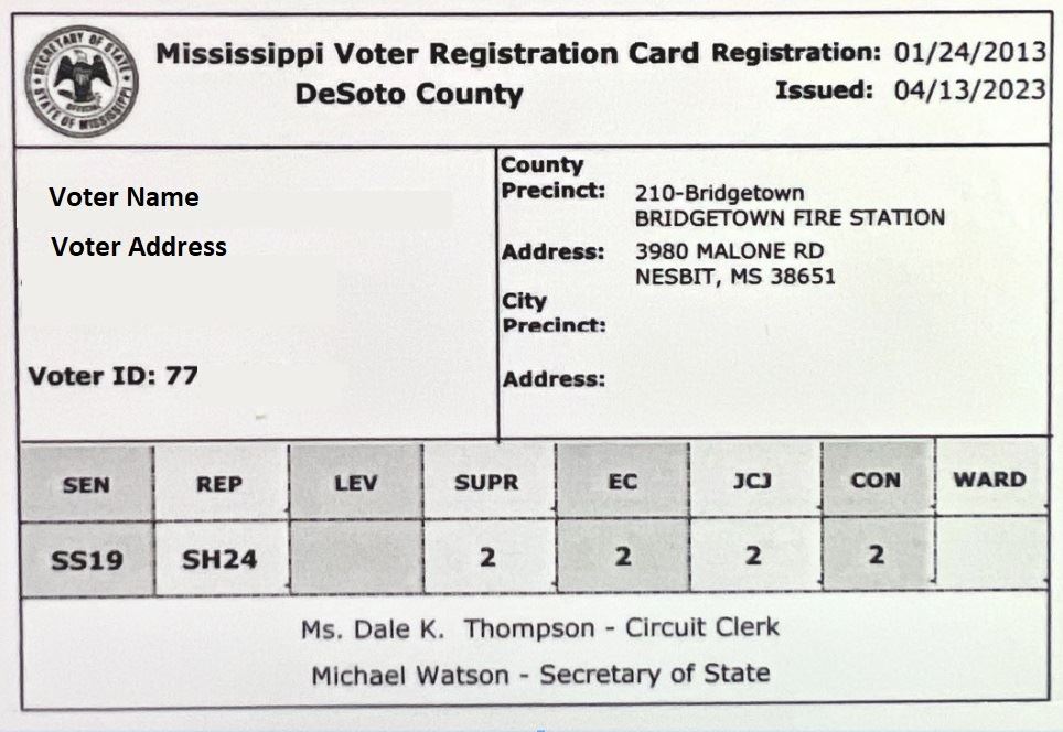 Voter Registration Card