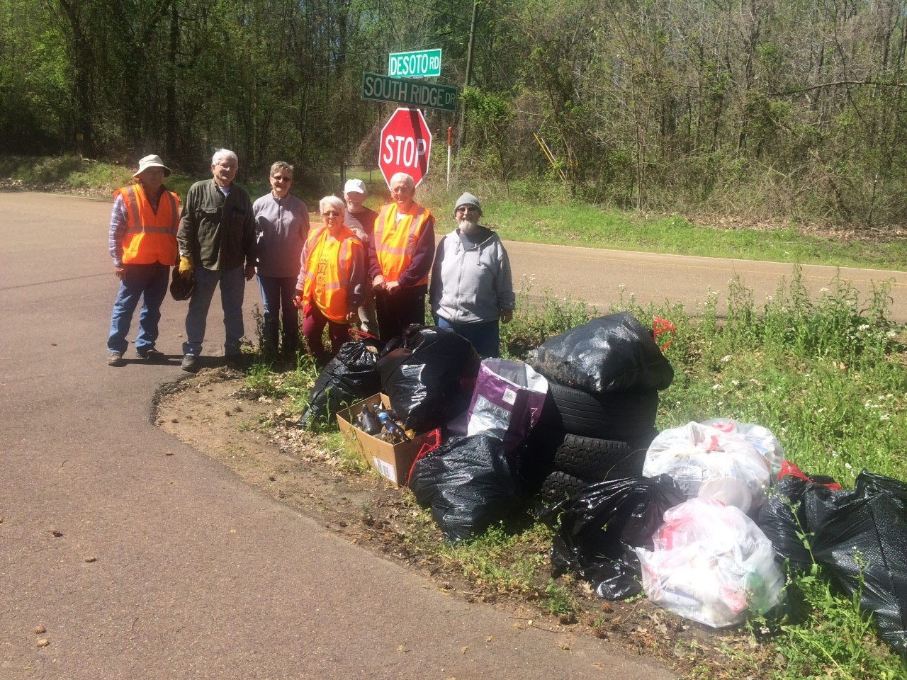 Supervisor Russell's Crew at the intersection of DeSoto Rd. and Southridge Dr. 